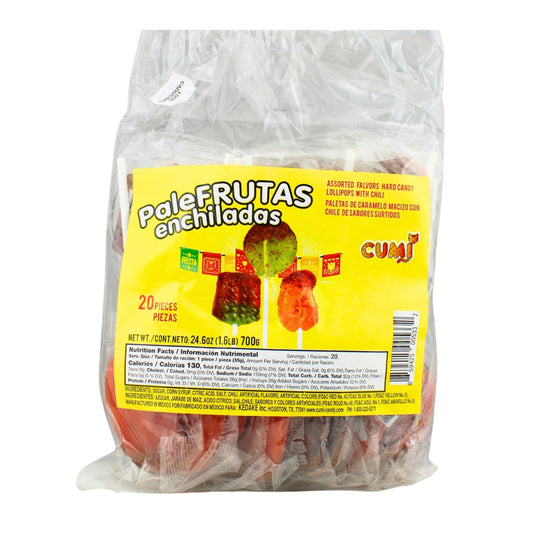 CUMI PALEFRUTAS HARD CANDY LOLLIPOP 16/20 CT