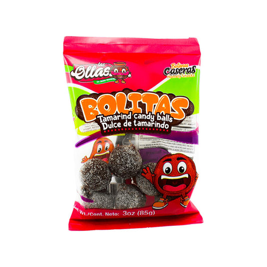 LAS OLLAS STRAP BOLITAS DE TAMARINDO AZUCAR 12/3.7 OZ.